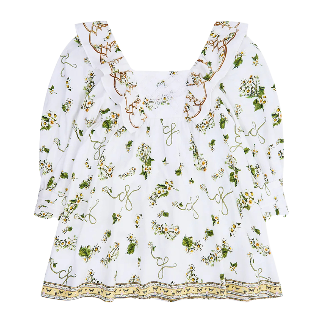 CAMILLA KIDS LONG PUFF SLEEVE FRILL MINI DRESS 4-10 DAISY CHAINS