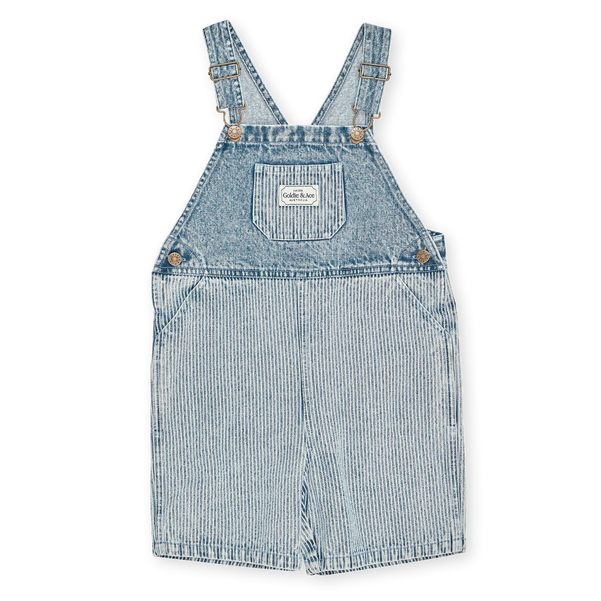 GOLDIE + ACE DENIM RAILROAD BURTON OVERALLS