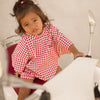 CINNAMON BABY CRIMSON GINGHAM T-SHIRT ROMPER