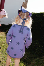 SUNDAY SIBLINGS LUCKY STARS DRESS - VIOLET / NAVY