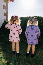 SUNDAY SIBLINGS LUCKY STARS DRESS - VIOLET / NAVY