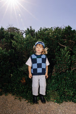 SUNDAY SIBLINGS NONNO VEST - LIGHT BLUE / DARK BLUE
