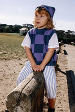 SUNDAY SIBLINGS NONNO VEST - VIOLET / NAVY