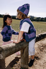 SUNDAY SIBLINGS NONNO VEST - VIOLET / NAVY