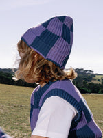 SUNDAY SIBLINGS SUNDAY BEANIE - VIOLET / NAVY