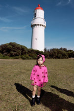 SUNDAY SIBLINGS LUCKY STARS DRESS - BRIGHT PINK