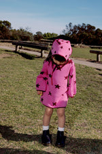 SUNDAY SIBLINGS LUCKY STARS DRESS - BRIGHT PINK