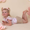 SNUGGLE HUNNY CHERRY BLOSSOM SHORT SLEEVE BODYSUIT WITH FRILL