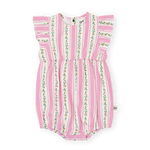 GOLDIE + ACE ANTIQUE STRIPE STRAWBERRY LANI ROMPER