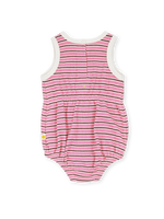 GOLDIE + ACE WAFFLE BUBBLE ROMPER - PINK STRIPE