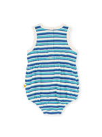 GOLDIE + ACE WAFFLE BUBBLE ROMPER - BLUE STRIPE