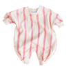 CINNAMON BABY PRISM STRIPE LOUNGE SUIT - BEIGE / BUBBLEGUM