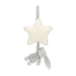 JELLYCAT BASHFUL SILVER BUNNY MUSICAL PULL