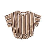CINNAMON BABY FAST LANE T-SHIRT ROMPER - OAK STRIPE