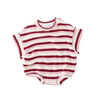 CINNAMON BABY POMEGRANATE STRIPE KNITTED T-SHIRT ROMPER