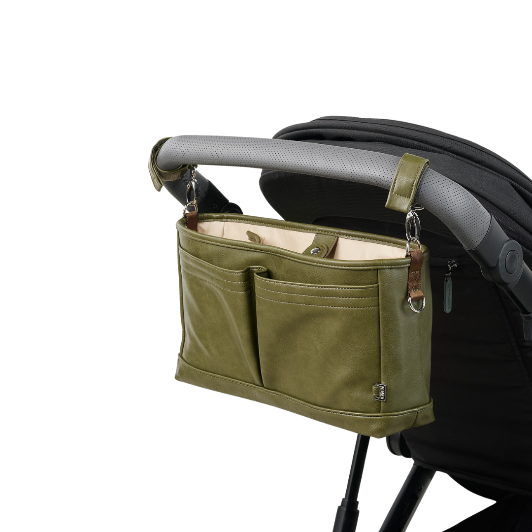 OIOI PRAM CADDY OLIVE FAUX LEATHER – Active Baby co