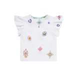 CAMILLA BABIES EMBROIDERED TEE WITH FRILL SLEEVE - CROCHET ALL DAY