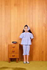 CUBBY POPPY TOP - BLUISH CHECK