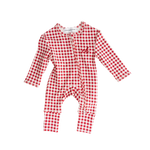 CINNAMON BABY CRIMSON GINGHAM GROWSUIT