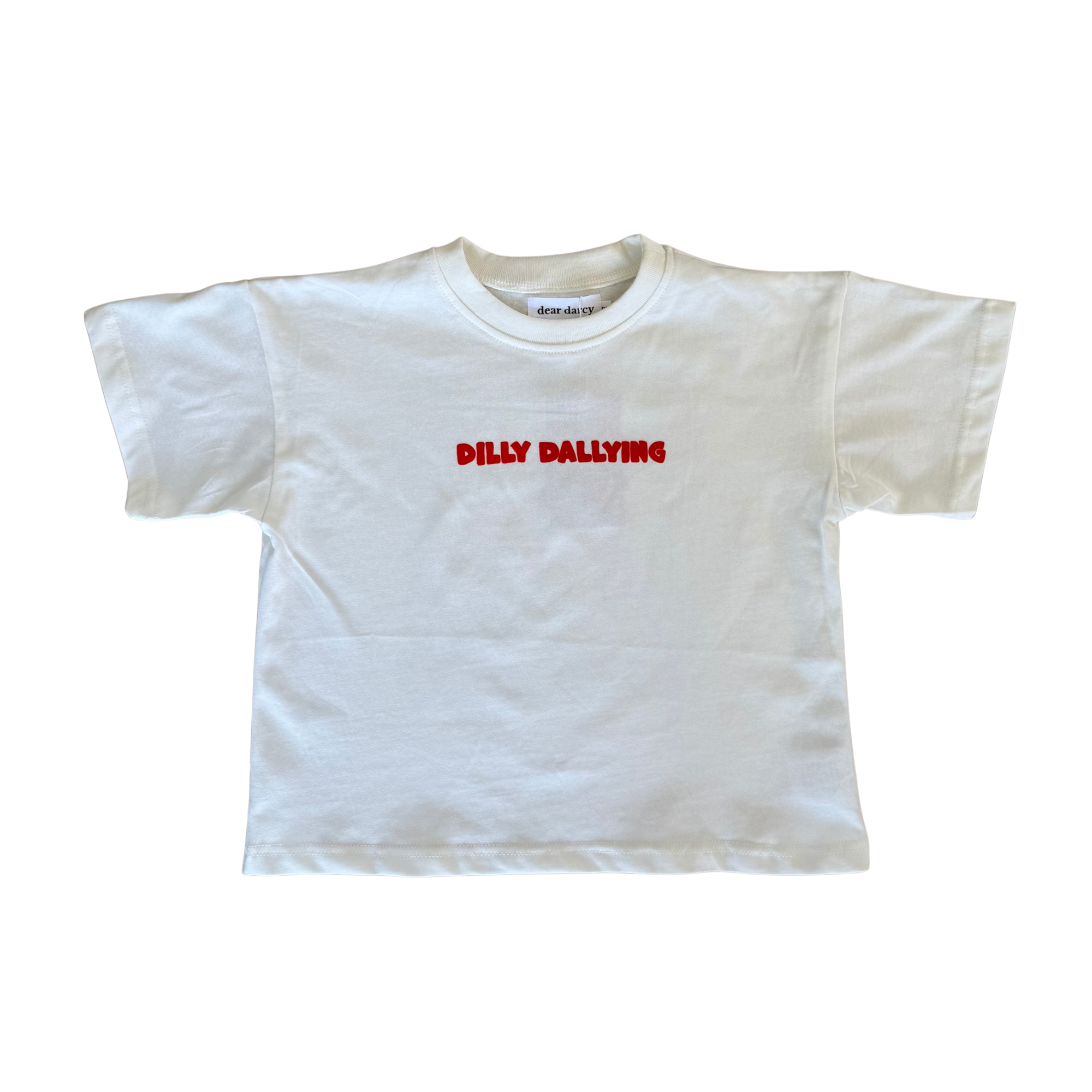 DEAR DARCY DILLY DALLYING TEE - WHITE