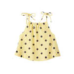CUBBY LYRA LACE UP TANK - BUTTER DOT