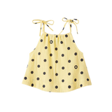 CUBBY LYRA LACE UP TANK - BUTTER DOT