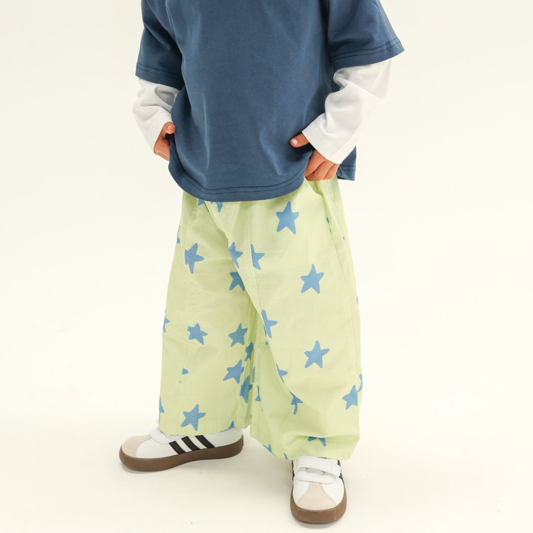 SUNDAY SIBLINGS DUSTY STAR PANTS - LIME