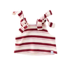 CINNAMON BABY POMEGRANATE STRIPE TIE SHOULDER KNIT TOP
