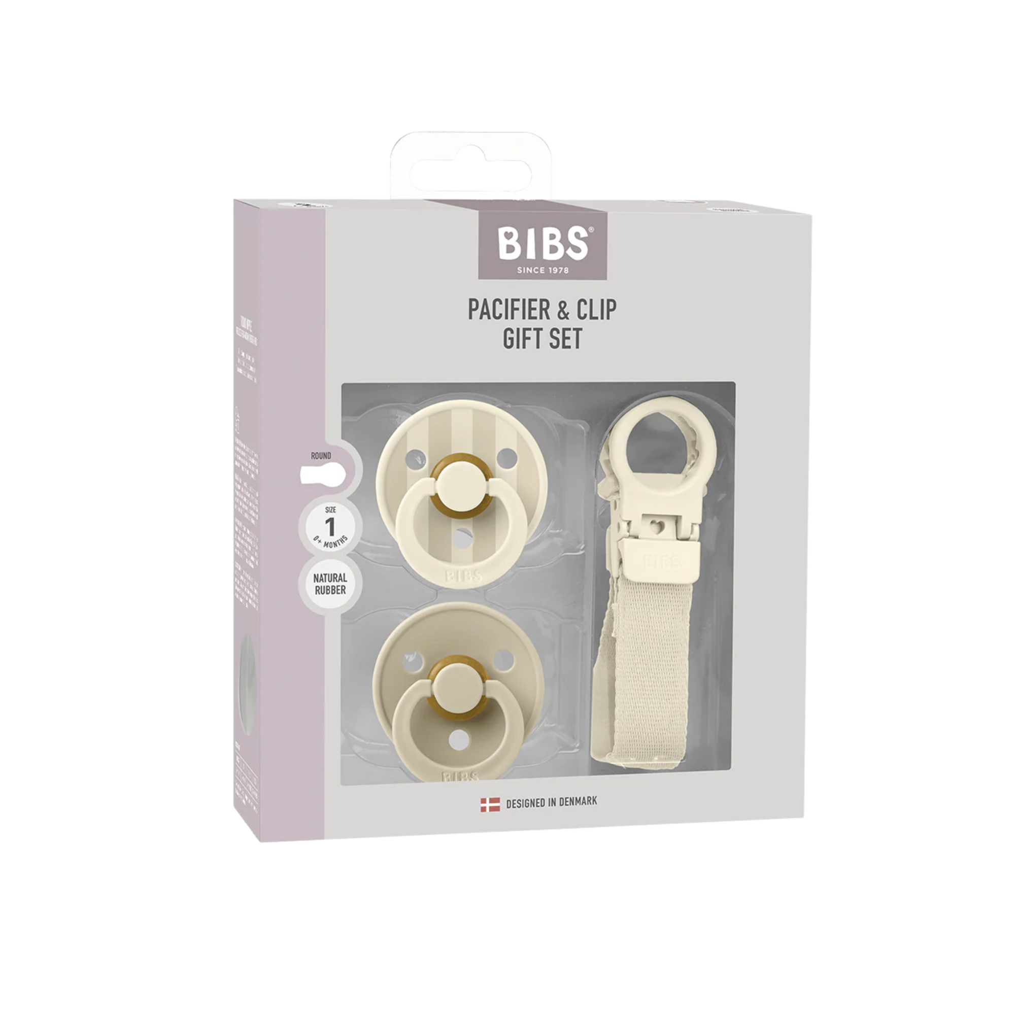 BIBS DUMMY & LOOP CLIP GIFT SET - IVORY