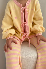 POSS & SOSS HEART TIE UP CARDIGAN - PINK LEMONADE