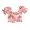 CINNAMON BABY CRIMSON GINGHAM FRILL TOP