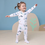 SNUGGLE HUNNY OCEAN SLEEPSUIT ZIP FOOTIE
