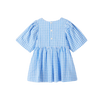 CUBBY POPPY DRESS - BLUISH CHECK