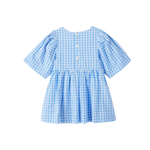 CUBBY POPPY DRESS - BLUISH CHECK