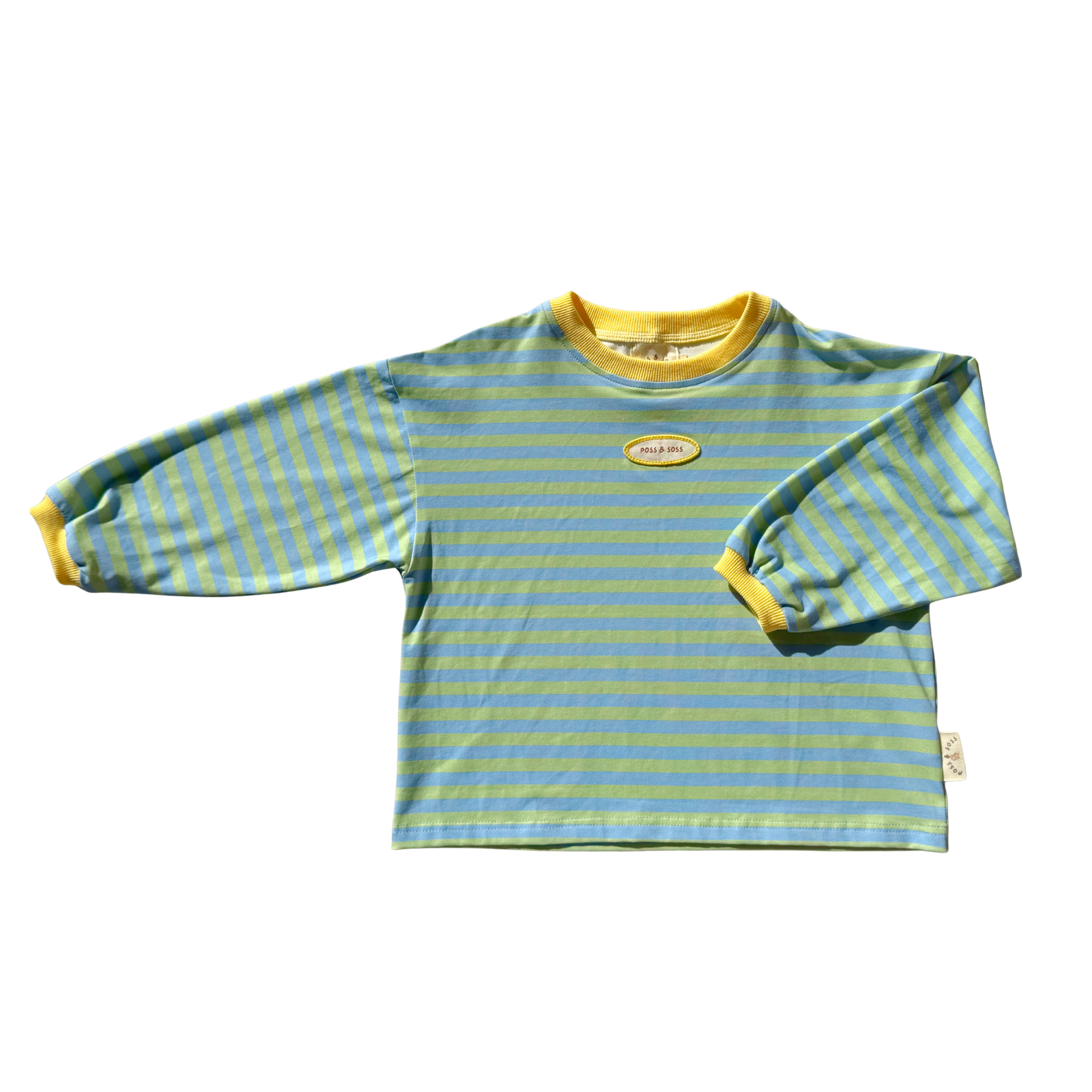 POSS & SOSS STRIPE LONG SLEEVE TEE - PACIFIC