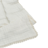 BABY O THE LABEL ORGANIC COTTON GAUZE LACE BLANKET - SNOW