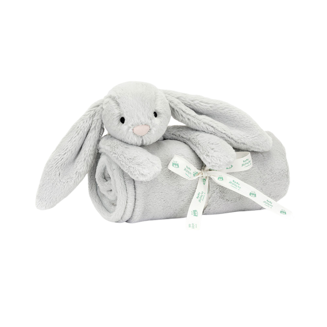 JELLYCAT BASHFUL SILVER BUNNY BLANKIE