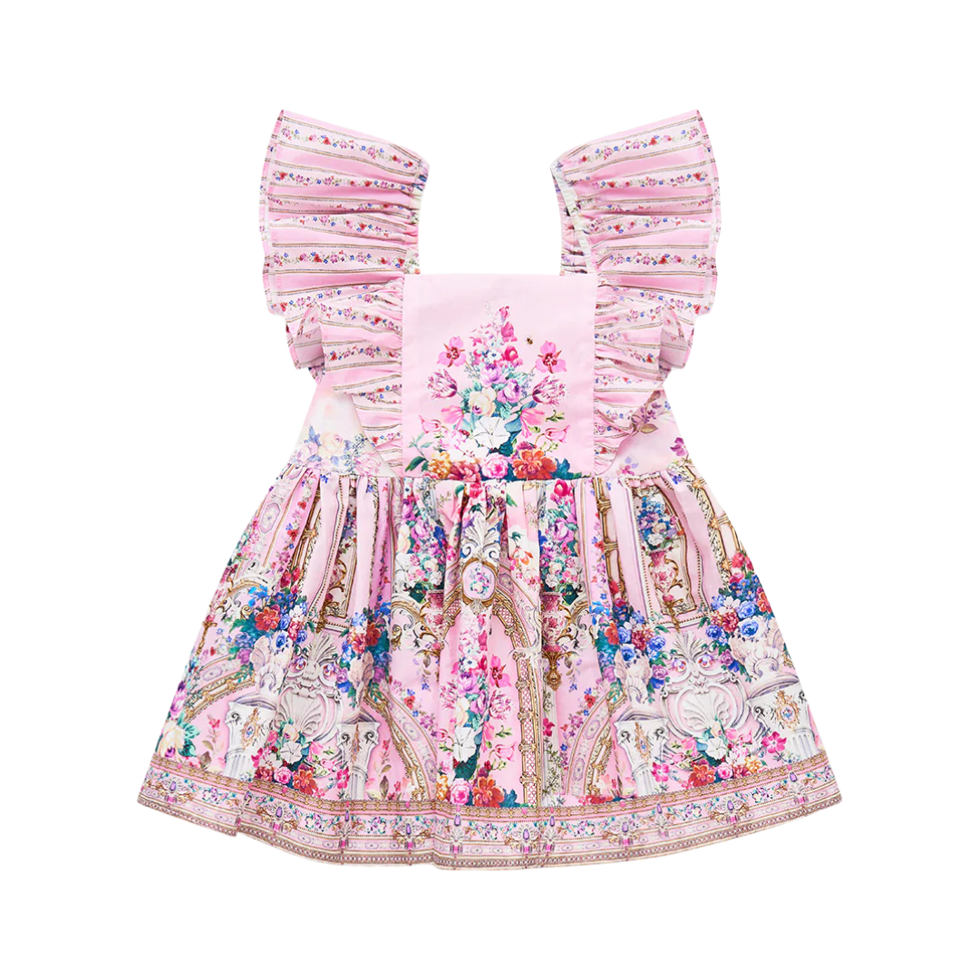 CAMILLA BABIES FLARED DRESS WITH FRILL SHOULDER - PALATIAL PASTELS