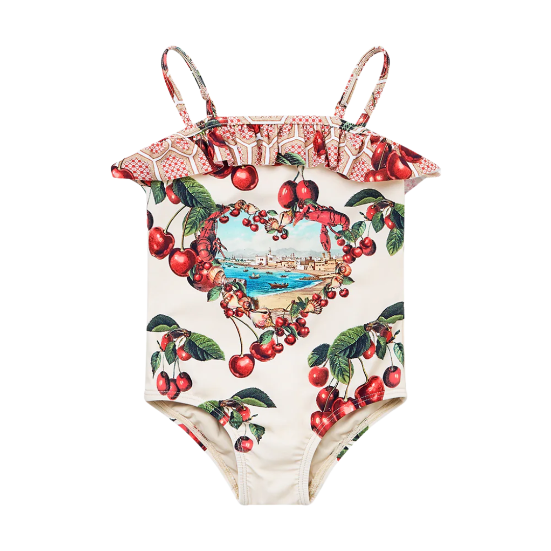 CAMILLA STRAIGHT NECK ONE PIECE WITH FRILL - NOTES FROM THE ROAD