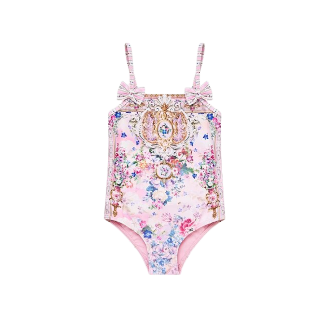 CAMILLA BABIES STRAIGHT NECK ONE PIECE WITH BOWS - PALATIAL PASTELS