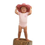 RINGERS WESTERN BABIES SHORT SLEEVE ROMPER - PASTEL PINK