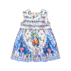 CAMILLA BABIES SHIRRED DRESS WITH PETER PAN COLLAR - TILES