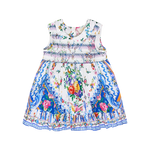CAMILLA BABIES SHIRRED DRESS WITH PETER PAN COLLAR - TILES
