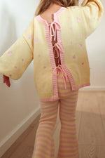 POSS & SOSS HEART TIE UP CARDIGAN - PINK LEMONADE