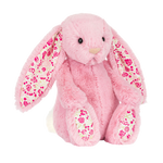 Jellycat Blushkin Blossom Luxe Bunny -soft pink plush bunny with floral detailing