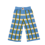 BY GEE COTTON CHECK KNIT PANTS - BLUEBIRD