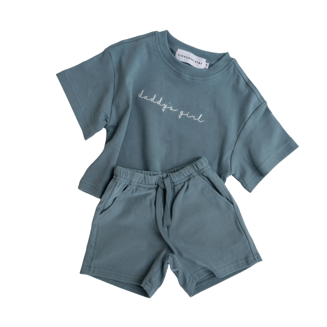 CINNAMON BABY DADDY'S GIRL SET - STEEL