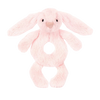JELLYCAT BASHFUL PINK BUNNY RING RATTLE