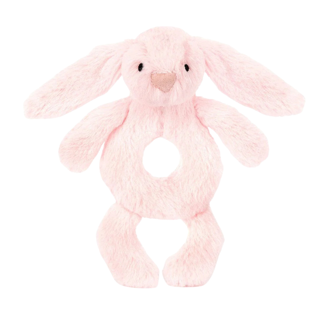 JELLYCAT BASHFUL PINK BUNNY RING RATTLE