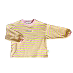 POSS & SOSS STRIPE LONG SLEEVE TEE - PINK LEMONADE